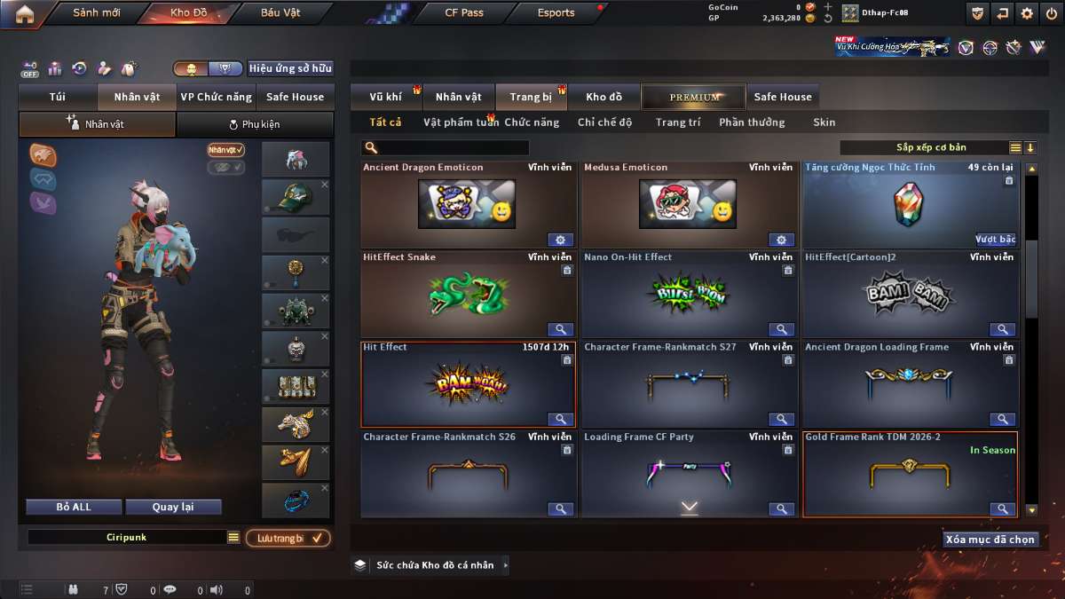 shop acc cf uy tin gia re